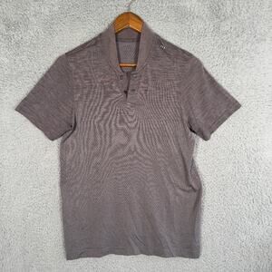 Lululemon Metal Vent Breath Polo Shirt Small Silverscent Mesh Blade Collar